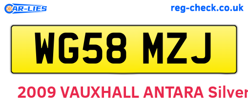 WG58MZJ are the vehicle registration plates.