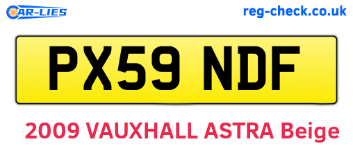 PX59NDF are the vehicle registration plates.