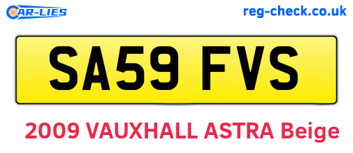 SA59FVS are the vehicle registration plates.