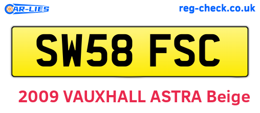 SW58FSC are the vehicle registration plates.