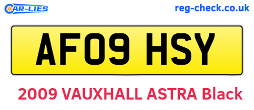 AF09HSY are the vehicle registration plates.
