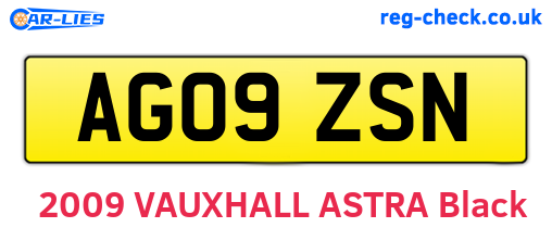 AG09ZSN are the vehicle registration plates.