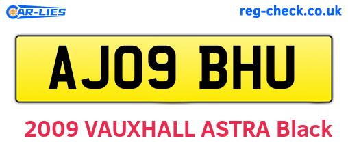 AJ09BHU are the vehicle registration plates.