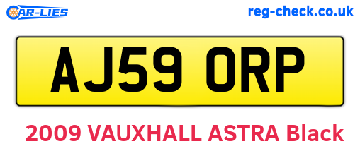 AJ59ORP are the vehicle registration plates.