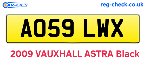 AO59LWX are the vehicle registration plates.
