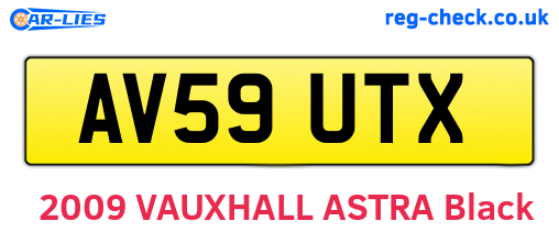 AV59UTX are the vehicle registration plates.