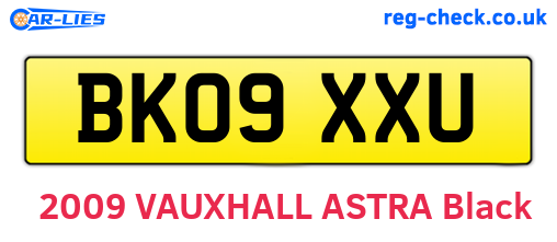 BK09XXU are the vehicle registration plates.