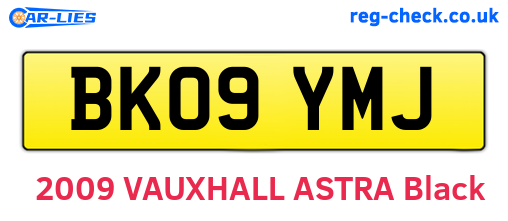 BK09YMJ are the vehicle registration plates.