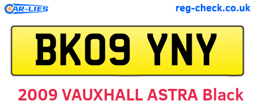 BK09YNY are the vehicle registration plates.