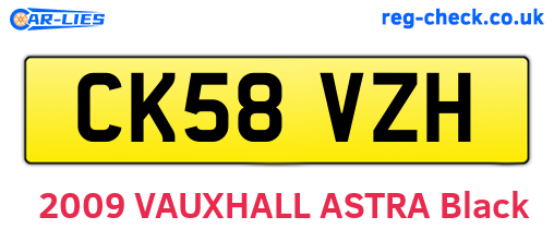 CK58VZH are the vehicle registration plates.
