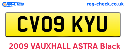 CV09KYU are the vehicle registration plates.