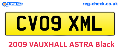 CV09XML are the vehicle registration plates.