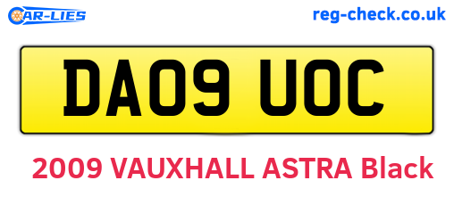 DA09UOC are the vehicle registration plates.