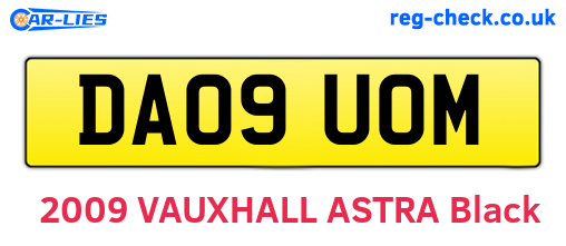 DA09UOM are the vehicle registration plates.