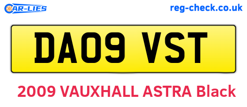 DA09VST are the vehicle registration plates.