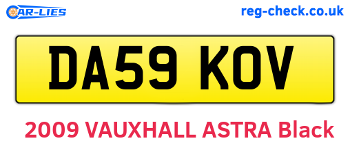 DA59KOV are the vehicle registration plates.