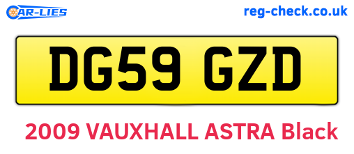 DG59GZD are the vehicle registration plates.