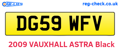 DG59WFV are the vehicle registration plates.