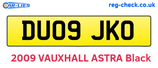 DU09JKO are the vehicle registration plates.