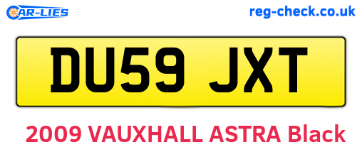 DU59JXT are the vehicle registration plates.