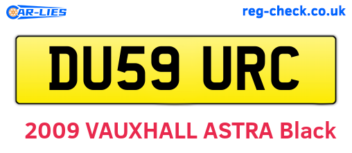 DU59URC are the vehicle registration plates.