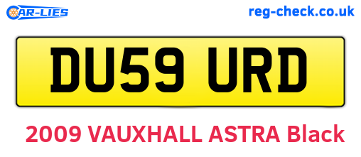 DU59URD are the vehicle registration plates.