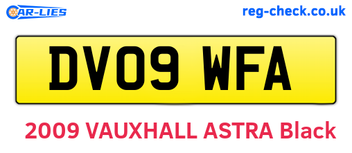 DV09WFA are the vehicle registration plates.