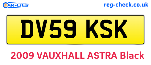 DV59KSK are the vehicle registration plates.