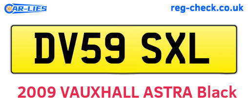 DV59SXL are the vehicle registration plates.