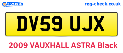 DV59UJX are the vehicle registration plates.