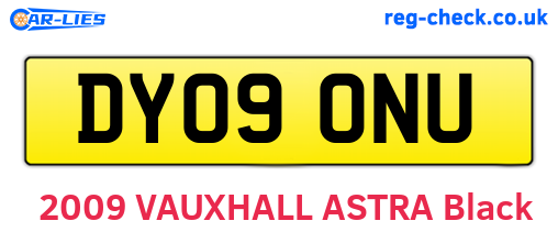 DY09ONU are the vehicle registration plates.