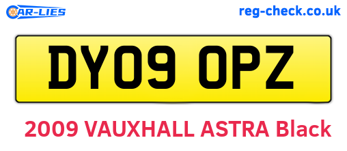 DY09OPZ are the vehicle registration plates.