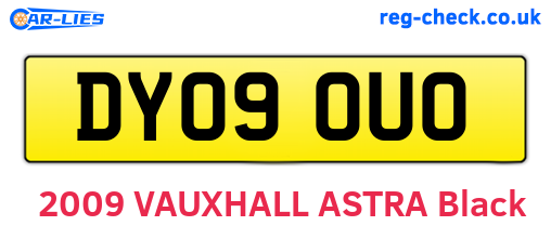 DY09OUO are the vehicle registration plates.