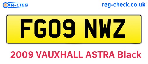 FG09NWZ are the vehicle registration plates.