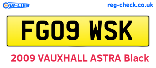 FG09WSK are the vehicle registration plates.