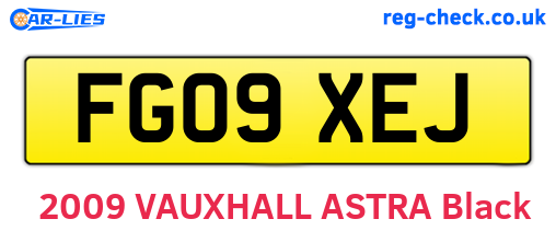 FG09XEJ are the vehicle registration plates.
