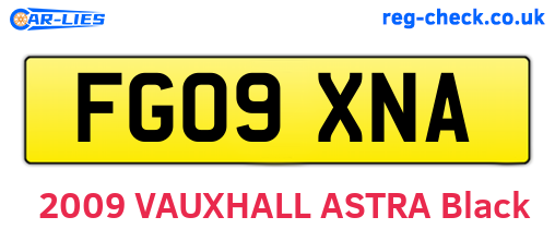 FG09XNA are the vehicle registration plates.