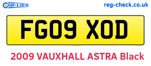 FG09XOD are the vehicle registration plates.
