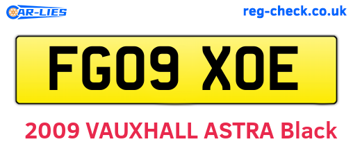 FG09XOE are the vehicle registration plates.