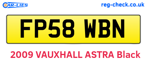 FP58WBN are the vehicle registration plates.