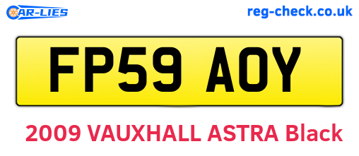 FP59AOY are the vehicle registration plates.