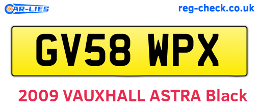 GV58WPX are the vehicle registration plates.