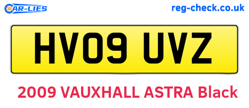 HV09UVZ are the vehicle registration plates.