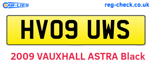 HV09UWS are the vehicle registration plates.