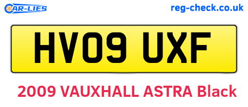 HV09UXF are the vehicle registration plates.