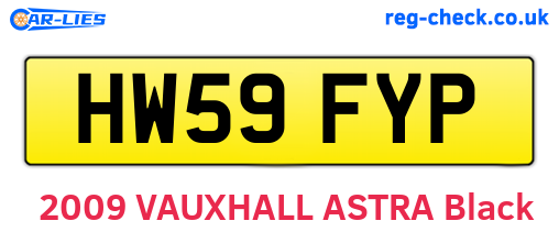 HW59FYP are the vehicle registration plates.