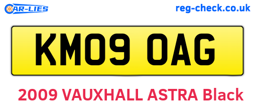 KM09OAG are the vehicle registration plates.