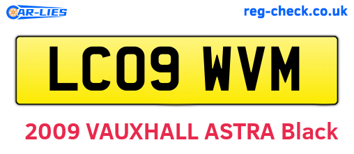 LC09WVM are the vehicle registration plates.