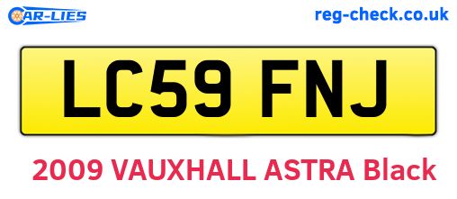 LC59FNJ are the vehicle registration plates.