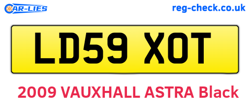 LD59XOT are the vehicle registration plates.